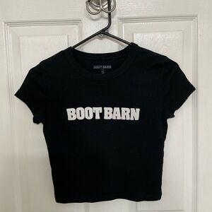 Cropped Boot Barn Black Short Sleeve Tee